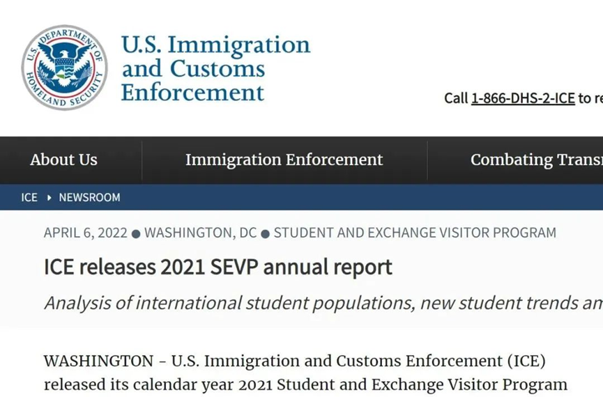 美国移民局2021赴美留学报告出炉!受国际生欢迎的美国大学和专业都有哪些?